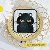 Parche Bordado de Gato Negro Lindo de Dibujos Animados Adorable Parche de Animal Mascota Parche para Ropa Accesorio Pegatina Mágica de Gato Autoadhesiva