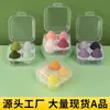 Huevo de Belleza Esponja de Cojín de Aire Grado A Sin Látex Paquete de 4 Huevos de Maquillaje Caja de Almacenamiento de Cuatro Compartimentos Set Esponja Húmeda y Seca