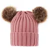 AliExpress sombrero de lana tejido para mujer otoño e invierno sombrero doble de piel sombrero de punto en stock