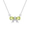 Hui Kai Jewelry Plata Esterlina S925 Piedra de Cristal Lujo Ligero Nicho Colgante Collar de Lazo para Mujer Clavícula de Piedra Natural