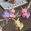 DIY gota de pegamento de cristal 3D tridimensional espejo de dibujos animados pequeño zorro incienso vela adornos de yeso molde de silicona al por mayor