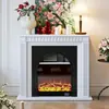 Decoración de chimenea con llama simulada estilo francés para fondo de transmisión en vivo, mueble de TV con chimenea para interior del hogar, sala de estar y recibidor