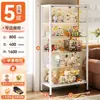 Estantería de Acero para el Hogar Estantería para Libros Infantiles con Puerta de Cristal Gabinete Hecho a Mano Vitrina Armario de Piso para Sala de Estar Armario de Almacenamiento