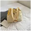 Bolsa de playa de moda nueva de verano bordada, bolsa de mano portátil de gran capacidad, bolsa de moda con cordón, bolso de hombro con cordón