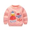 Outono de 2022 novo vestuário infantil estilo coreano camisa infantil de manga comprida suéter infantil com forro de fleece gola redonda camisa de base