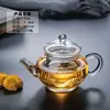 Tetera de Vidrio Calentable Resistente a Altas Temperaturas Tetera con Filtro Engrosado Tetera Doméstica Kung Fu de Frutas y Flores Juego de Té