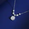Colar Pequeno Cubo de Açúcar Cravejado de Diamantes Acessórios para Mulheres, Design de Nicho de Luxo Leve, Corrente de Clavícula com Franja de Alta Qualidade, Corrente de Pescoço, Joias de Outono e Verão