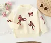 Conjunto de Punto para Niña Otoño e Invierno Nuevo Niña Bebé Punto Bordado con Lazo de Lentejuelas Estilo Coreano Estilo Extranjero Falda Tutú