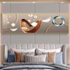 Pintura decorativa para mesita de noche de dormitorio, fondo moderno y sencillo para pared, dormitorio principal, habitación cálida, pintura mural para hotel, sala de estar, pintura colgante