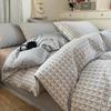 Algodón Puro 2025 Nuevo Juego de Cama de Cuatro Piezas Funda de Edredón a Cuadros de Algodón Puro Sábanas Ropa de Cama para Dormitorio de Primavera y Otoño
