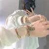Ins Estilo Minimalista Moda Femenina Cuadrado Simple Elegante Alto Valor de Belleza Reloj de Cuarzo para Mujeres de Preparatoria para Estudiantes de Secundaria