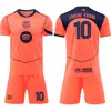 A2526 Barcelona Uniforme de Jogo da Liga dos Campeões 9 Lewandowski 8 Pedri Uniforme de Futebol 10 Conjunto de Camisa Messi para Crianças e Adultos