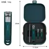 Conjunto de Cortadores de Unha Anti-Salpicos, Tesoura de Unha, Cortador de Unha Oblíquo Doméstico, Lixa de Unha, Bolsa de Couro de Alta Qualidade, Ferramenta para Pedicure