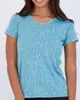 Nailon Catiónico Seda Transfronterizo Nueva Camiseta de Manga Corta para Mujer Verano Holgada Ropa de Fitness Deportiva Color Piel Hombro Derecho Secado Rápido Yoga