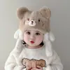 Gorros para Bebé para Otoño e Invierno, Lindos Gorros de Felpa para Bebés y Niños Pequeños, Engrosados para Calidez, Cortavientos y Protectores de Orejas para Uso al Aire Libre en Invierno