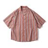 Vestido de verano sureño, novedad de verano 2024, estilo cubano retro, solapa, camisa floral de manga corta, estilo japonés, camisa informal holgada.