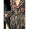 Pijama Estilo Coreano para Meninas com Estampa de Ursinho Cartoon para Mulheres Primavera e Outono Cardigã Doce de Renda Calça Longa Roupa de Casa Conjunto de Duas Peças