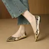 Zapatos Planos de Mujer con Lunares, Corte Bajo, Dorados, Tacón Bajo, Nueva Colección Primavera y Otoño, Versátiles para el Trabajo, a la Moda, Estilo Chanel, Tallas Grandes