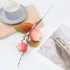 Decoração para Casa com Frutas Simuladas de Espuma Multicabeça, Caqui Romã Kumquat Pêssego, Decoração de Arranjo de Flores para o Natal e Véspera de Ano Novo