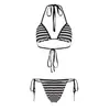 Ventas Directas de Fábrica Verano Europeo y Americano Nuevo Sexy Color Puro Transfronterizo Bikini Bikini Vacaciones en la Playa para Mujer Ins