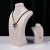 Soporte de exhibición de collares de franela modelo retrato soporte para joyas collar de cadena de clavícula exhibición de joyas soporte de exhibición en vivo