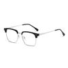 Gafas Metálicas Retro con Línea de Ceja para Hombres Tecnológicos, Lentes de Prescripción Profesionales, Monturas Elegantes, Montura de Gafas de Ceja para Negocios
