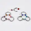 Pendientes en forma de U de Acero Inoxidable Transfronterizos Herradura Sin Goteo de Aceite Bola de Diamante Completo Diente Exterior de Acero Inoxidable Piercing de Nariz Anillo de Nariz Joyería