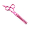Tijeras de peluquería personalizadas rosas Freelander Tijeras de barbero tijeras planas tijeras para cortar flequillo tijeras dentadas finas