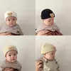 Chapéu infantil estilo coreano primavera e outono inverno fofo super fofo bebê tricô lã proteção de orelha pullover quente