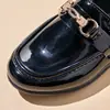 Zapatos de Cuero Estilo Británico para Niños 2026 Primavera y Otoño Nuevos Versión Coreana Zapatos de Cuero Negros Versátiles Retro Slip-On Tendencia