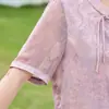 Nova camisa de verão estilo chinês para mães, novo modelo 2026, blusa de verão da moda de manga curta para mulheres de meia-idade e idosas