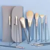 10 Brochas de Maquillaje Blue Bridge Set Brocha para Polvo Suelto Brocha para Sombras de Ojos Brocha para Base de Maquillaje Pelo Súper Suave Fuente de Pelo Fabricante de Yiwu Stock Listo