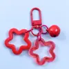 Chaveiro de Estrela de Cinco Pontas Vazada em Acrílico Colorido, Acessório Criativo e Fofo para Fechar Porta, Joia, Pingente de Contas