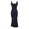 Elegante y con curvas figura camisola vestido para mujer, verano entallador de cintura cola de pez bodycon falda larga, vestido tipo tank top elástico