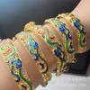 Pulsera de Ágata Azul Incrustada para Mujer Pulsera Abierta de Calcedonia Verde Pulsera de Ágata Amarilla Precio Especial