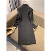 Trench Coat Longo com Fenda e Gola de Terno, Estilo de Alta Qualidade de Comprimento Médio para Mulheres para Primavera e Outono, Casaco Feminino de Outono Estilo Britânico