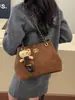 Bolso de Cadena de Diamantes para Mujer Gran Capacidad Nuevo Otoño e Invierno 2025 Bolso Cruzado Retro Esmerilado Bolso Tote para el Trabajo y el Viaje