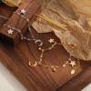 Pulsera de Acero de Titanio con Circonita Colorida Estilo Coreano Ins Diseño Nicho Sentido Estrella Luna Pulsera Moda Personalidad Combinable Chapada en Oro