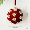Bola de Navidad Nueva Transfronteriza de 8 cm con Pedrería Colgante de Terciopelo Bola de Navidad Envueltas en Tela Hechas a Mano Bola Decorativa para Fiestas Adorno