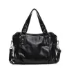 Bolso de Motocicleta Retro Hot Girl Transfronterizo, Bolso de Mano Tote Nuevo Coreano de Gran Capacidad, Bolso Cruzado de Hombro Versátil Casual