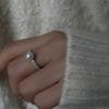Anillo de plata de ley con perla de agua dulce auténtica, 7-8, elegante, ligero, de lujo, de alta gama, abierto, redondo, fuerte y ligero, para mujer.