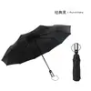 10 Varetas Três Dobras Presente Comercial Guarda-chuva Publicitário Totalmente Automático Personalizável para Sol e Chuva Uso Duplo Guarda-sol de Borracha Preta Logotipo Imprimível