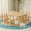 Mesa y silla de madera maciza para jardín de infantes juego de escritorio de madera de pino para niños mesa de aprendizaje de juegos juguetes de educación temprana para bebés
