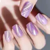 Fábrica Zhengxiang Personalizado 16 Películas de Esmalte Adesivos de Unha Rosa Cebola Traço Olho de Gato Brilho Cruzado Adesivos de Unha para Fronteira Oem