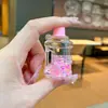 Botella Creativa de Acrílico con Aceite y Arena Movediza, Taza Luminosa, Colgante para Llavero, Accesorios para Coche, Adornos de Escritorio