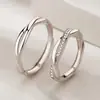 Anillo de Pareja Amor Entrelazado Par de Enamorados Anillo de Par Entrelazado Anillo Abierto Simple Japonés y Coreano Regalo de San Valentín