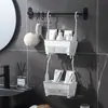 Cesta de Almacenamiento Colgante Baño Cocina Almacenamiento Cesta Colgante Pequeña Cesta de Baño Plástico de Baño Cesta de Almacenamiento de Cocina