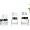 Botella de Crema Transparente con Hombro Oblicuo Botella de Crema para Ojos 15g 20g Botella de Crema Facial Almohadilla Tirada a Mano Botella de Vidrio Reenvasada para Cosméticos Portátiles