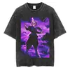 Talla Europea TransfronterizaCamiseta Negra Lavada para Hombre Streetwear Dragon Ball a