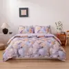 Funda de edredón floral y fundas de almohada, juego de tres piezas, impresión y teñido digital, fabricante, venta al por mayor transfronteriza, juegos europeos y americanos para la cama